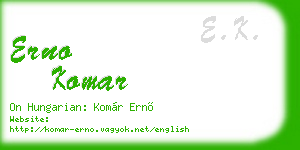 erno komar business card
