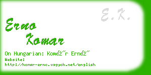 erno komar business card